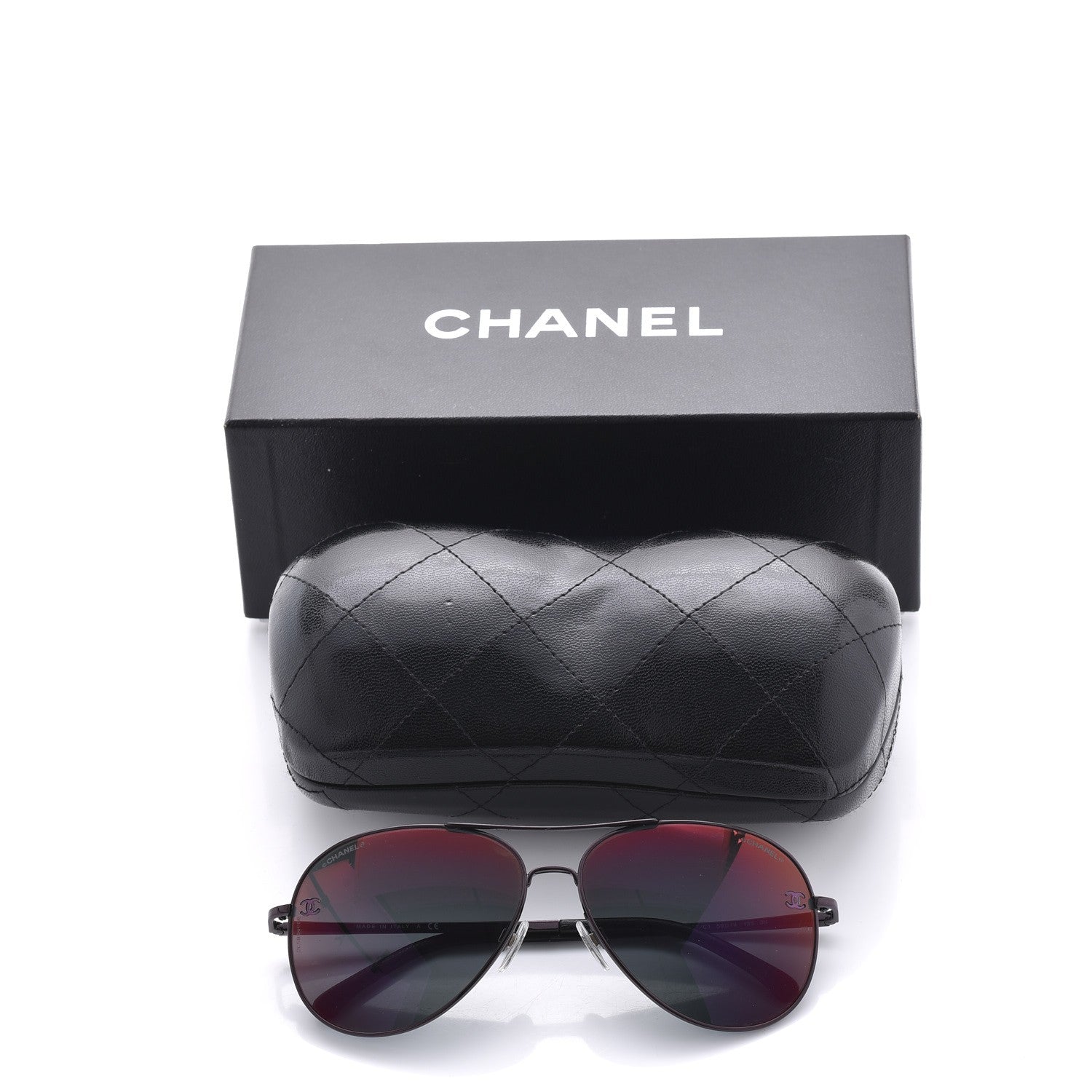 Chanel CC Pilot Sunglasses 4189-T-Q Bordeaux 9 of 9