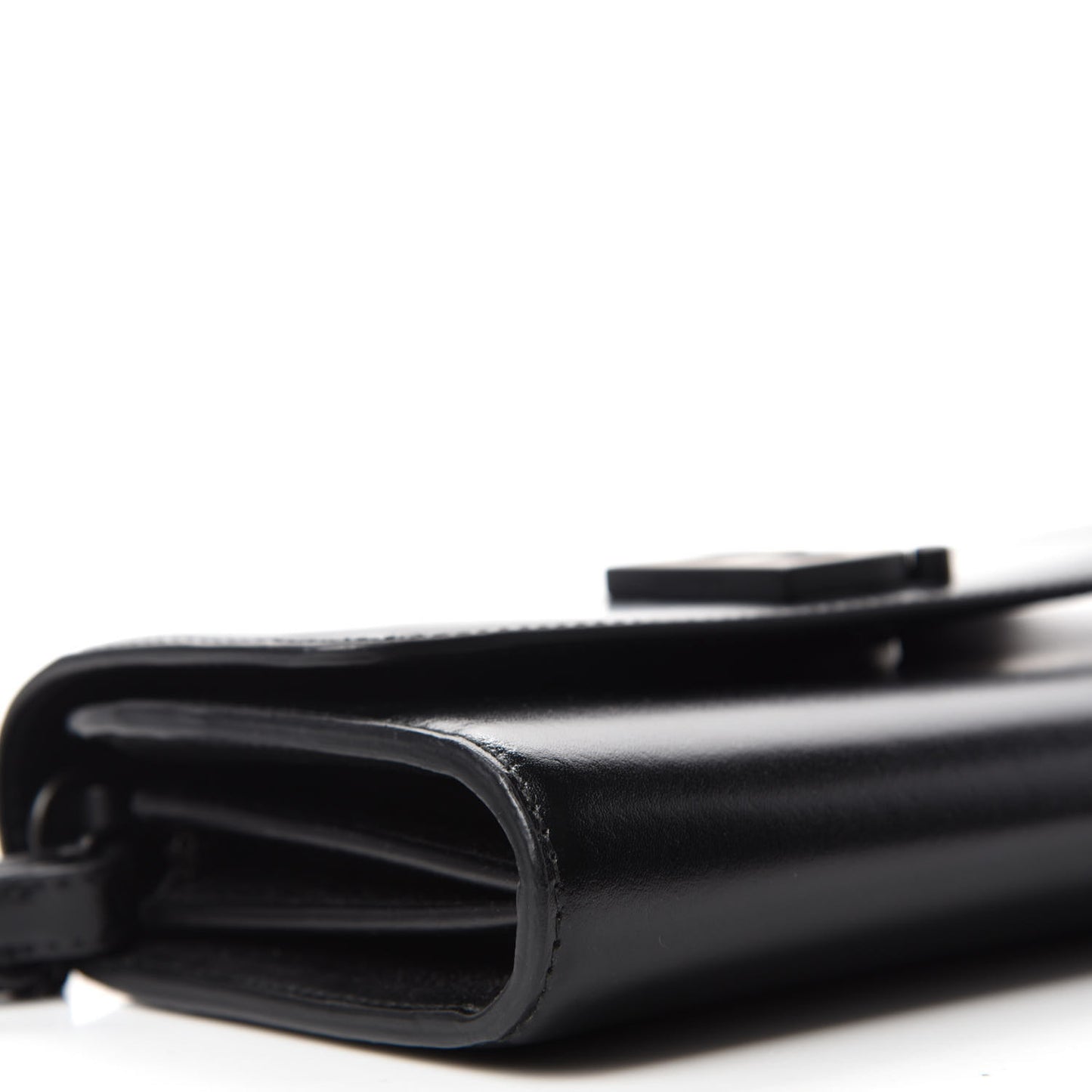 Smooth Calfskin B Continental Chain Bag Black