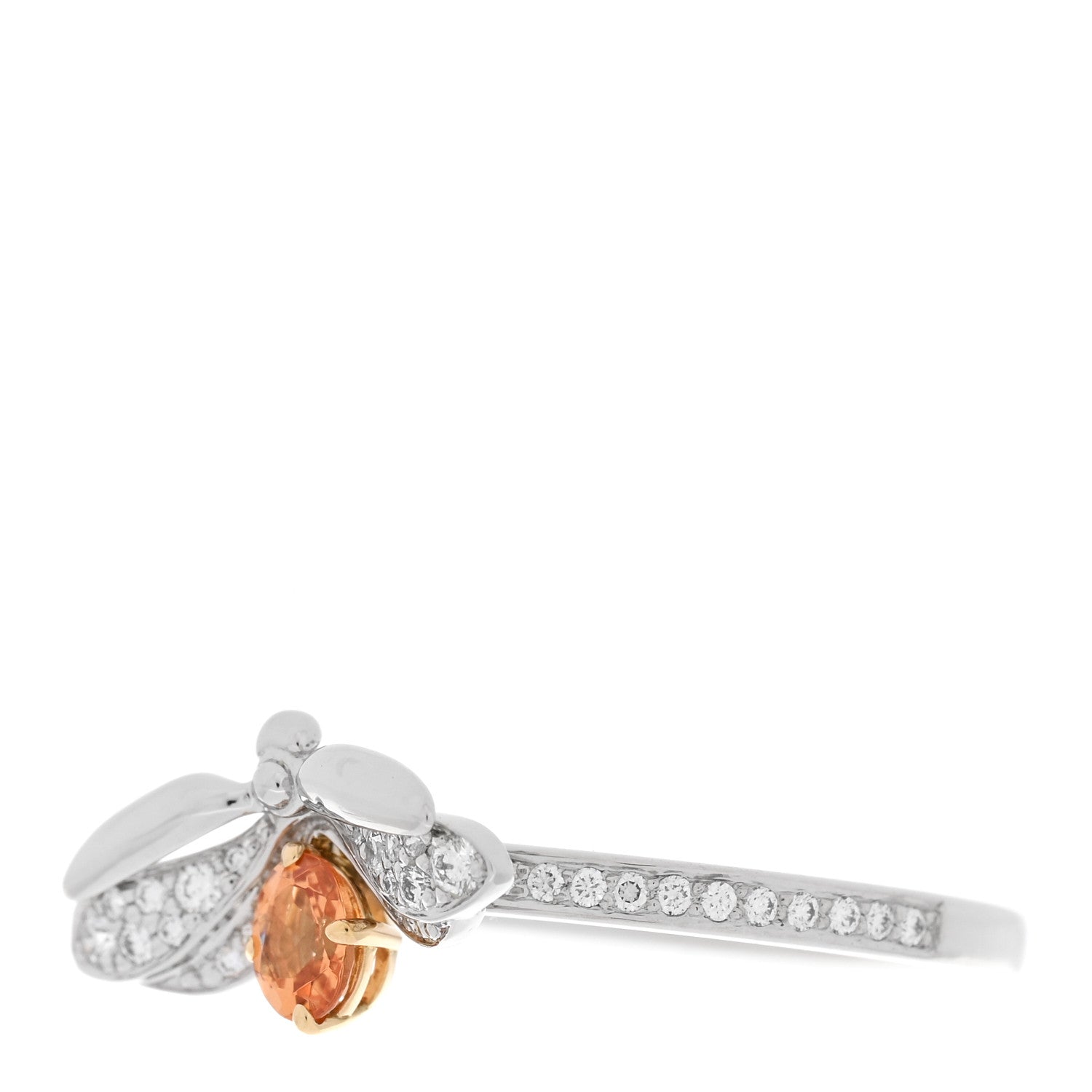 Tiffany Platinum Diamond Spessartine Paper Flowers Firefly Ring 49 5 3 of 6