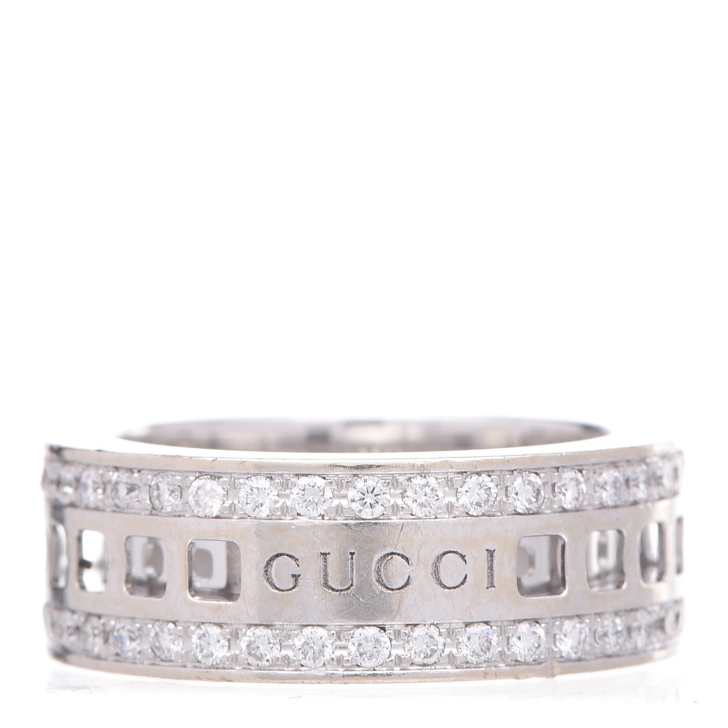 18K White Gold Diamond Spinner Ring 52 6