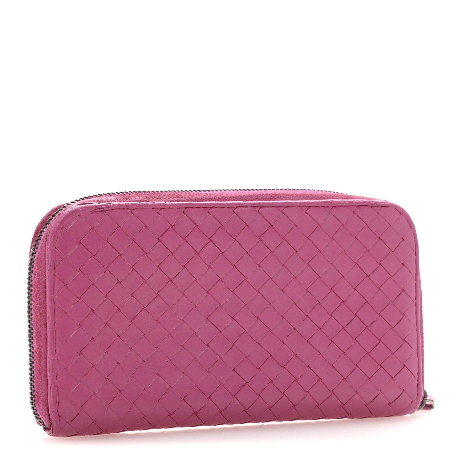 Bottega Veneta Nappa Intrecciato Zip Around Wallet Violet Fuxia 3 of 11
