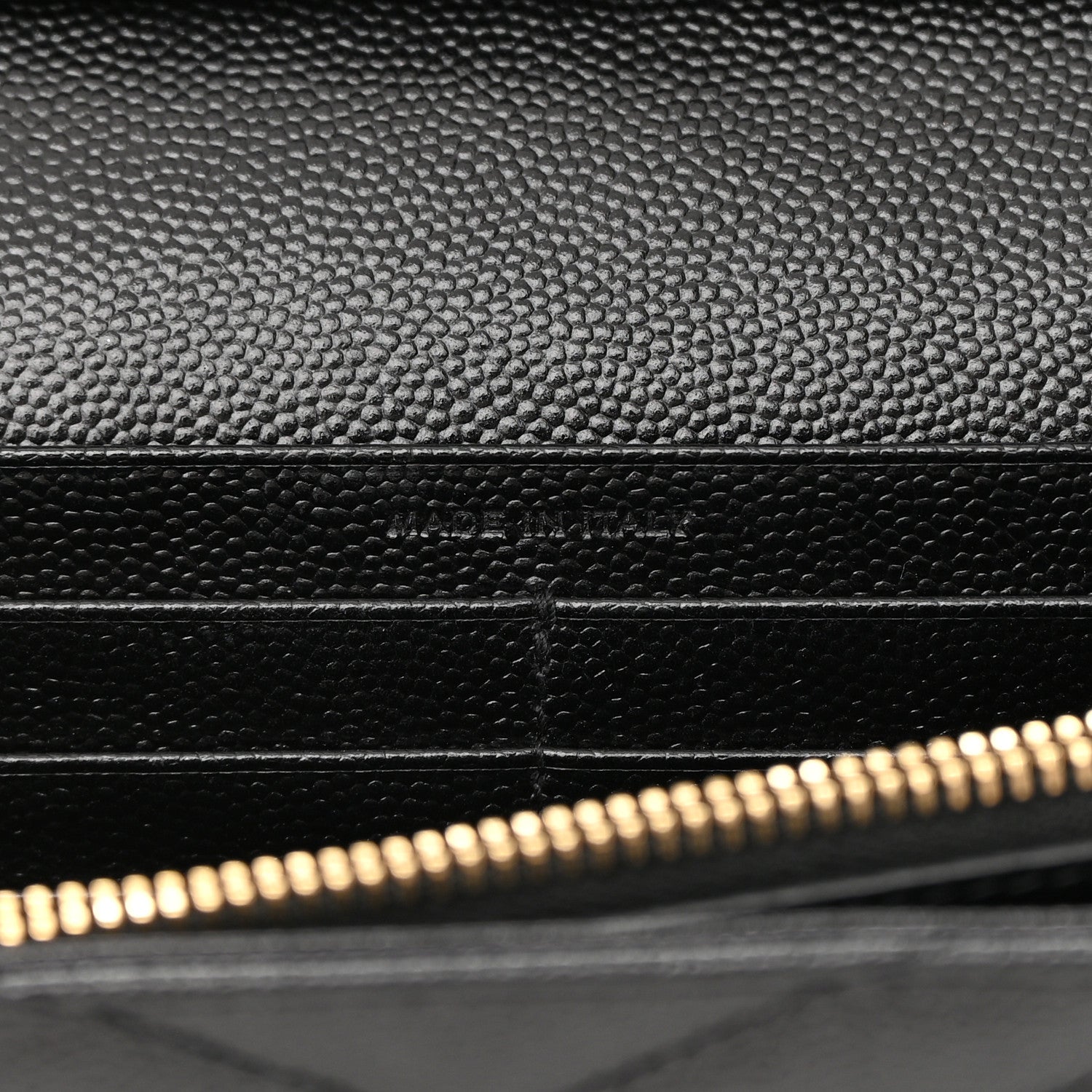 Saint Laurent Grain De Poudre Matelasse Chevron Monogram Chain Wallet Black 7 of 15
