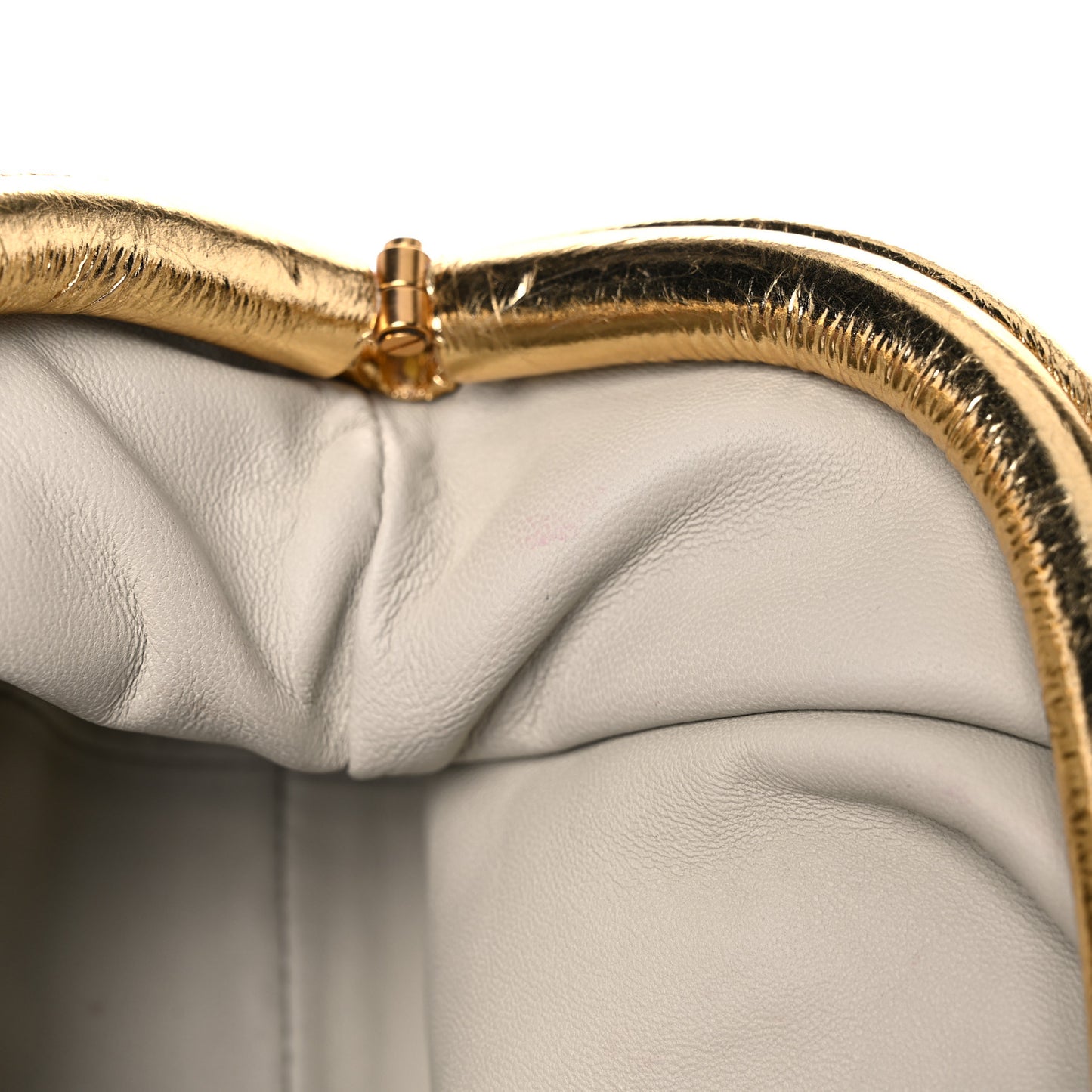 Metallic Crinkled Lambskin The Mini Pouch Oro