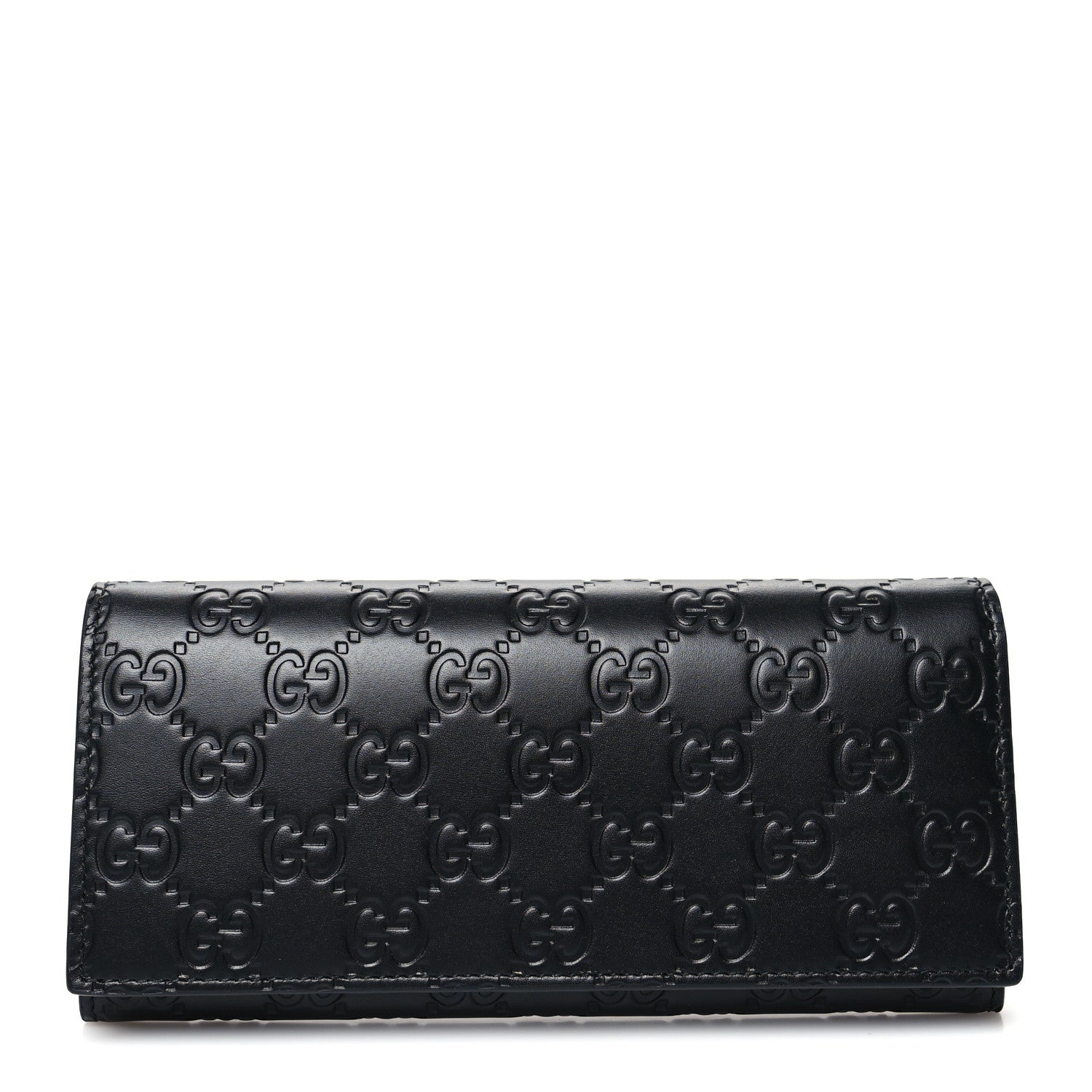 Gucci Guccissima Avel Continental Flap Wallet Black 1 of 9