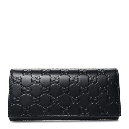 Gucci Guccissima Avel Continental Flap Wallet Black 1 of 9