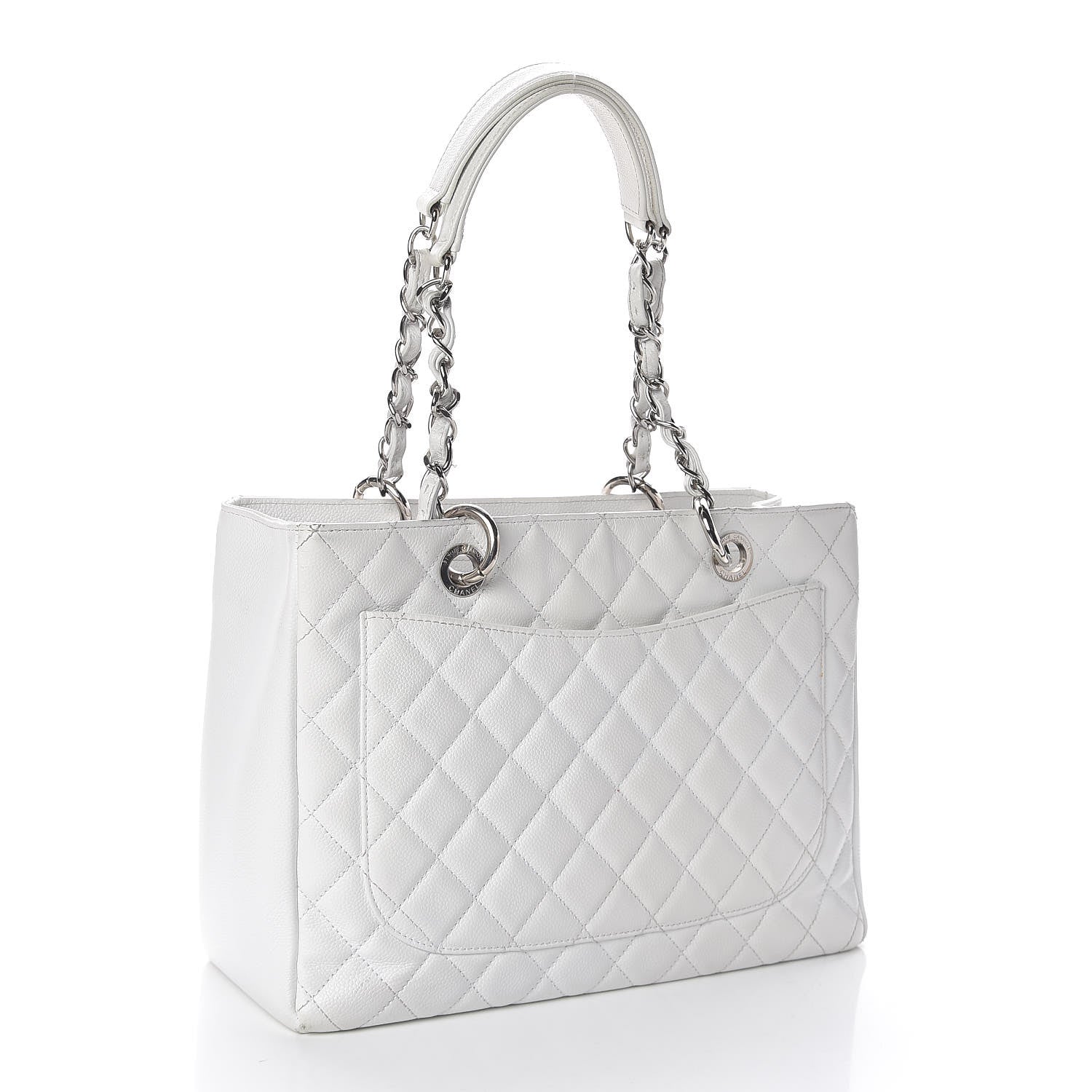 Chanel Caviar Quilted Grand Shopping Tote GST White 3 of 17