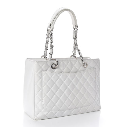 Chanel Caviar Quilted Grand Shopping Tote GST White 3 of 17