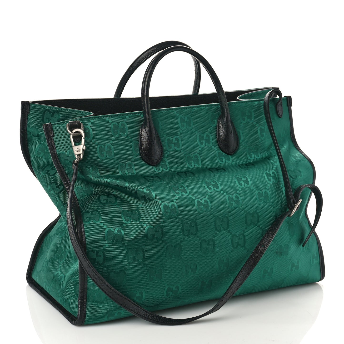 Econyl Nylon Monogram Large Off The Grid Tote Bag Scrabble Green Black