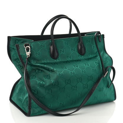 Gucci Econyl Nylon Monogram Large Off The Grid Tote Bag Scrabble Green Black 3 of 11
