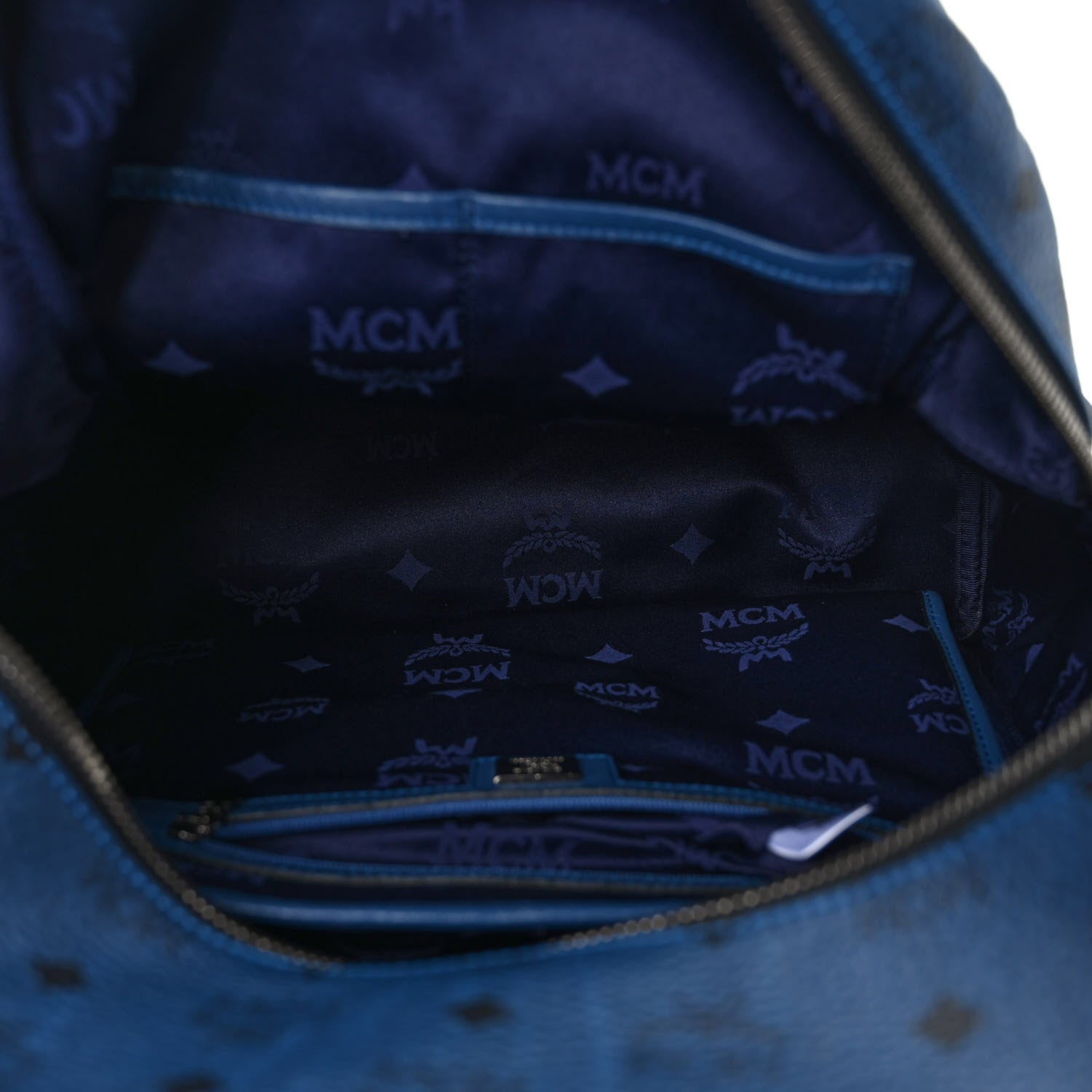 MCM Visetos Studded Medium Stark M Backpack Navy Blue 5 of 9