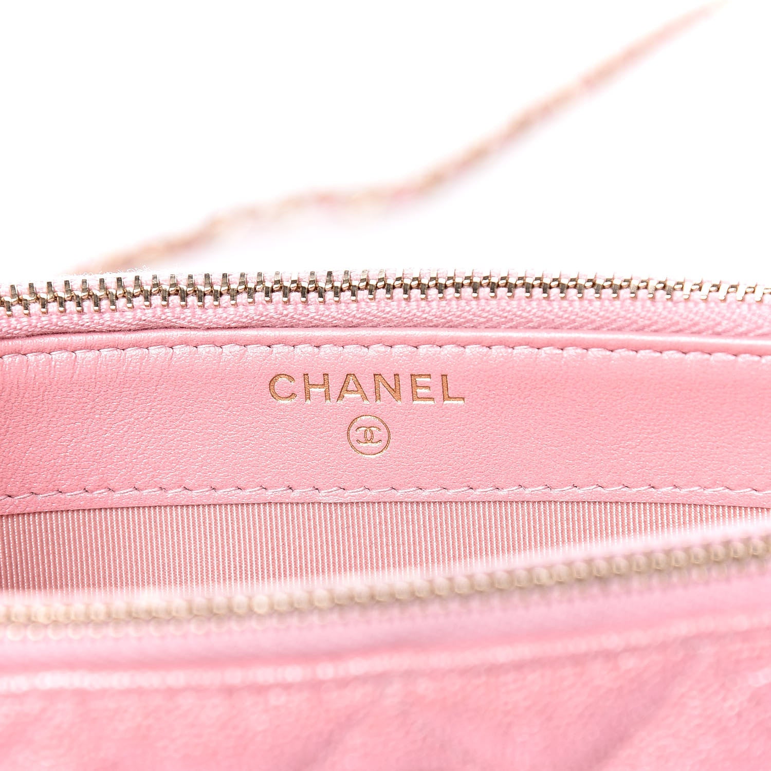 Chanel Iridescent Caviar Quilted Small Clutch With Chain Pink 6 of 13