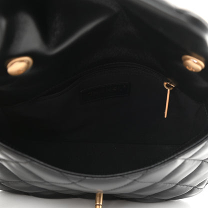 Chanel Lambskin Quilted Small Lacquered Chain Flap Black 5 of 10