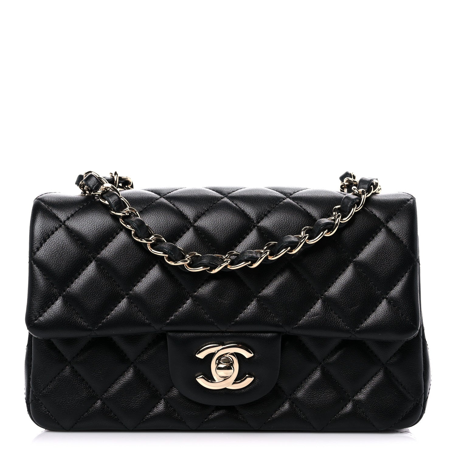 Chanel Lambskin Quilted Mini Rectangular Flap Black 1 of 9