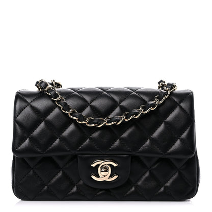 Chanel Lambskin Quilted Mini Rectangular Flap Black 1 of 9