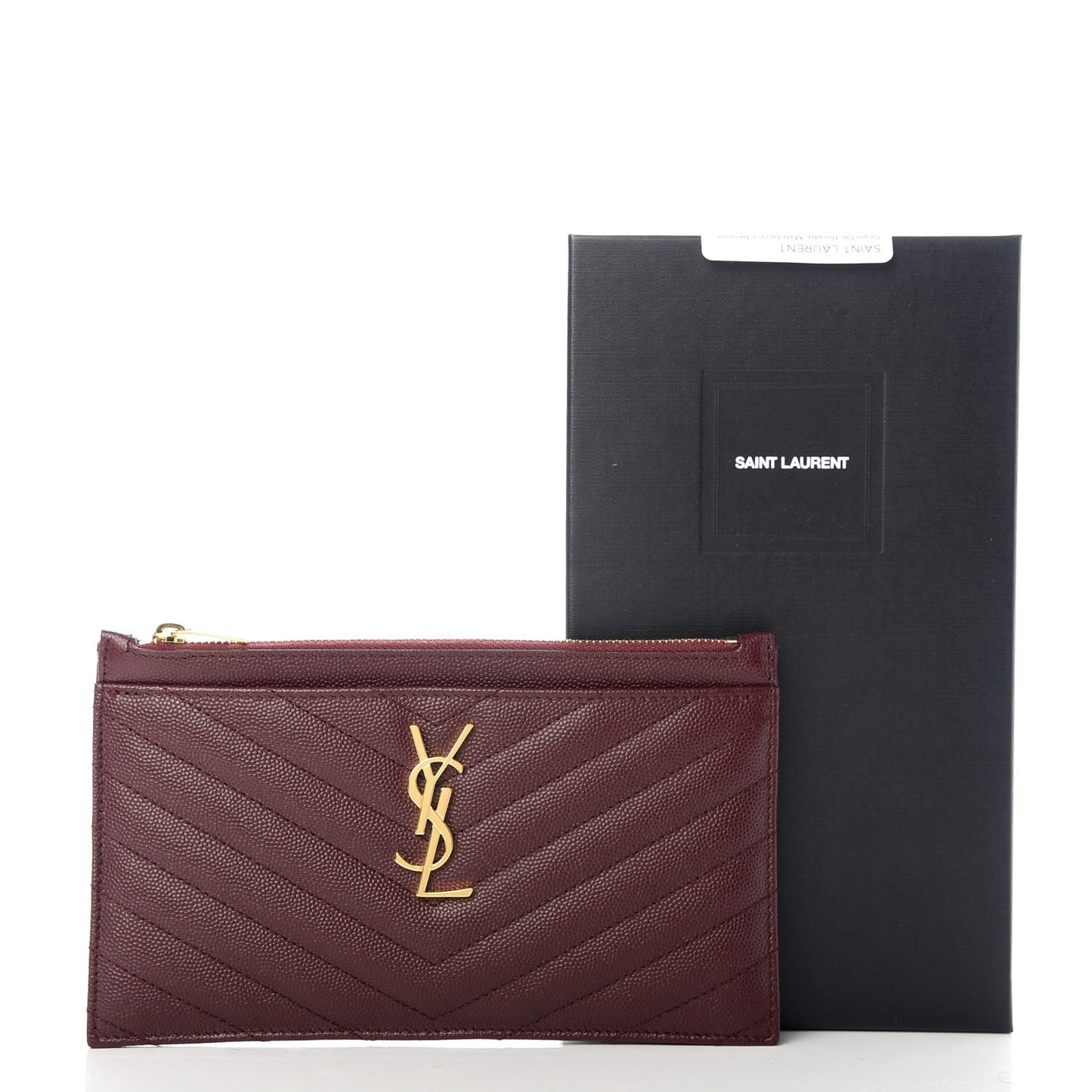 Grain De Poudre Matelasse Chevron Monogram Bill Pouch Rouge Legion