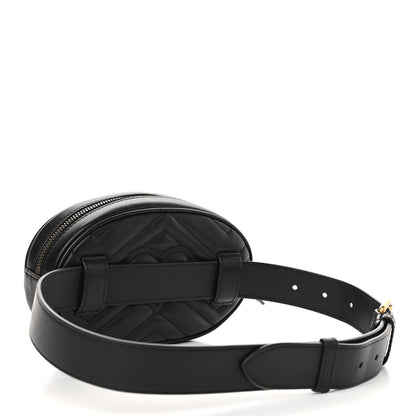 Gucci Calfskin Matelasse GG Marmont Belt Bag 75 30 Black 3 of 11