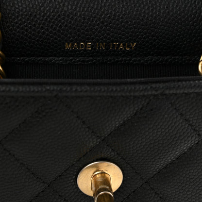 Chanel Caviar Quilted Chain Handle Round Phone Holder Black 7 of 11