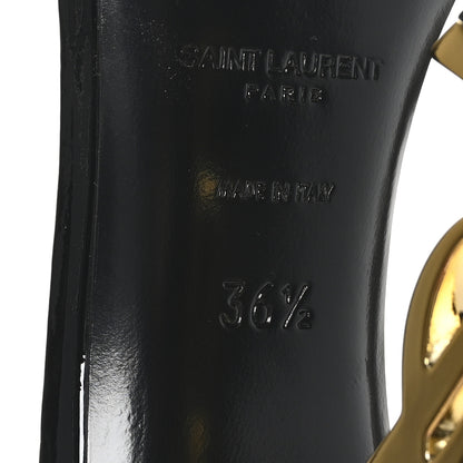 Saint Laurent Patent Calfskin Opyum 110 Sandals 36.5 Black Gold 7 of 10
