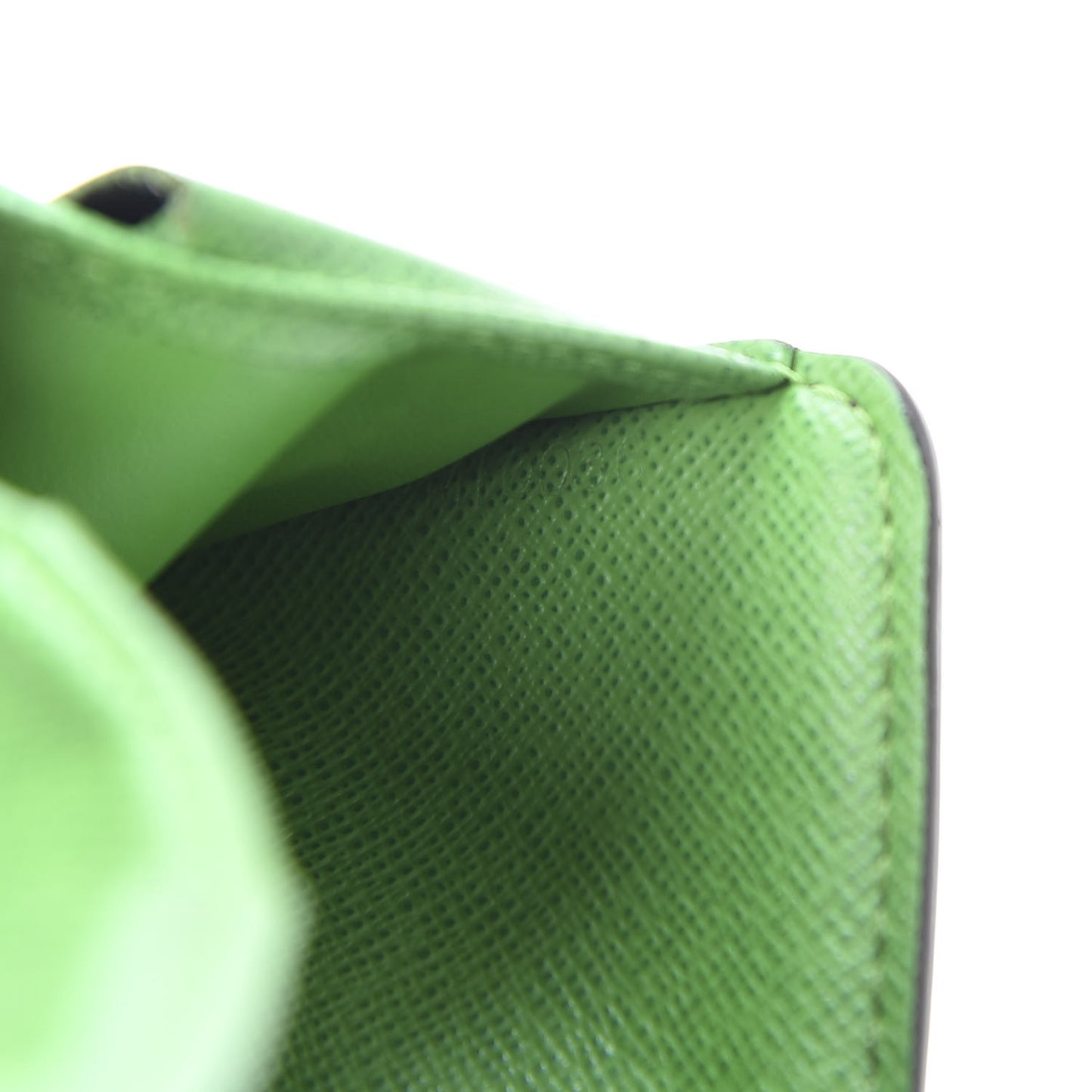 Monogram Perforated Compact Zipped Wallet Green