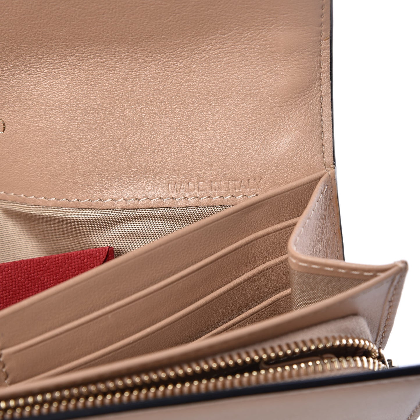 Calfskin Rockstud Wristlet Travel Wallet Camel Rose