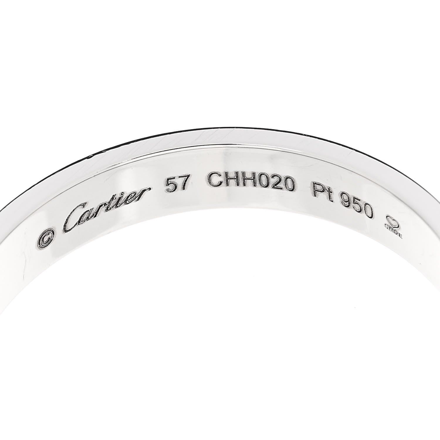 Cartier Platinum 3.5mm LOVE Wedding Band Ring 57 8 4 of 8
