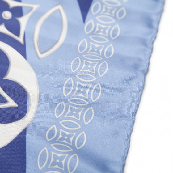 Louis Vuitton Silk Champs Elysees Scarf Blue 4 of 7