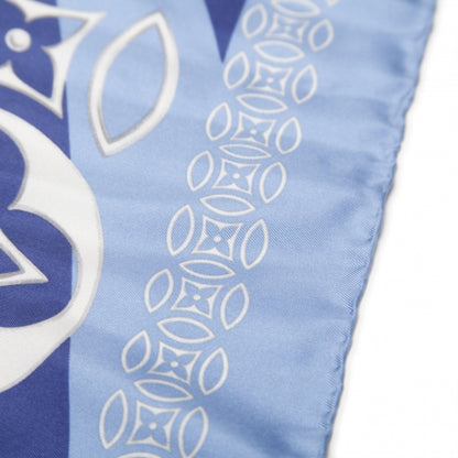 Louis Vuitton Silk Champs Elysees Scarf Blue 4 of 7