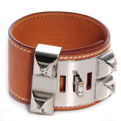 Hermes Barenia Collier De Chien CDC Bracelet L Fauve 4 of 8