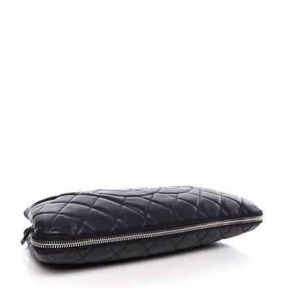 Chanel Caviar Quilted Expandable Zip Shoulder Bag Black 4 of 13