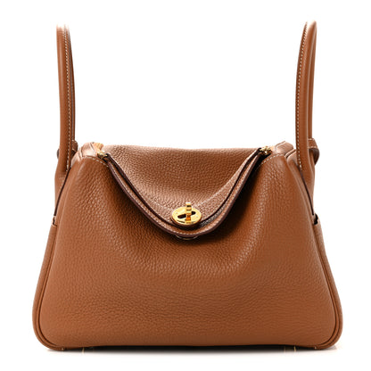 Hermes Taurillon Clemence Lindy 26 Gold Gold 1 of 14