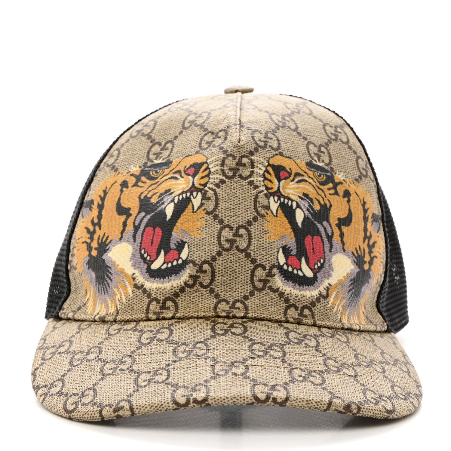 Gucci GG Supreme Monogram Tiger Print Baseball Hat M 58 Beige 3 of 9