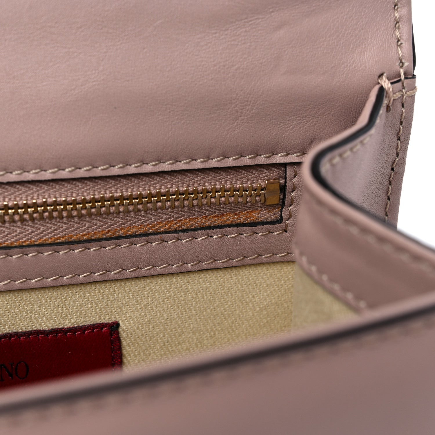 Valentino Garavani Vitello Small Glam Lock Rockstud Flap Poudre 9 of 9