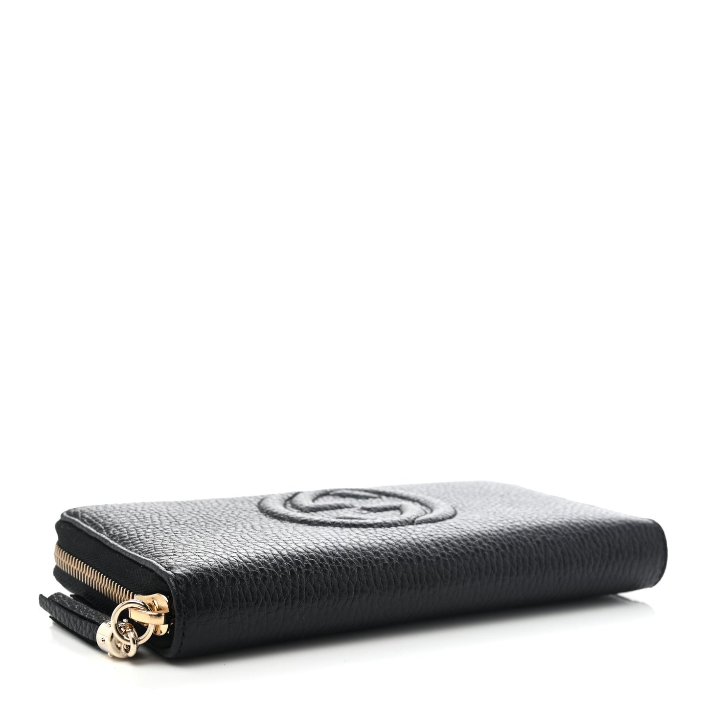 Pebbled Calfskin Soho Zip Around Wallet Black