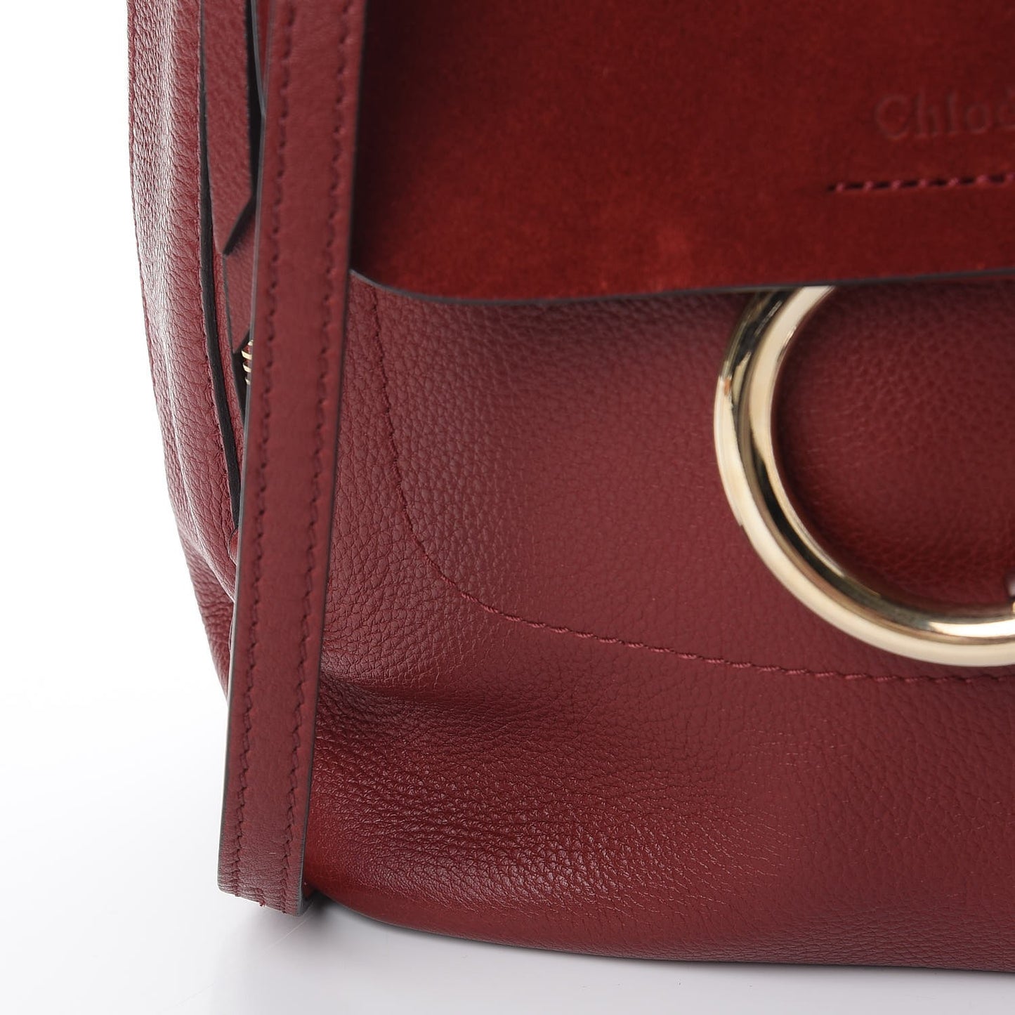 Suede Calfskin Medium Faye Backpack Sienna Red