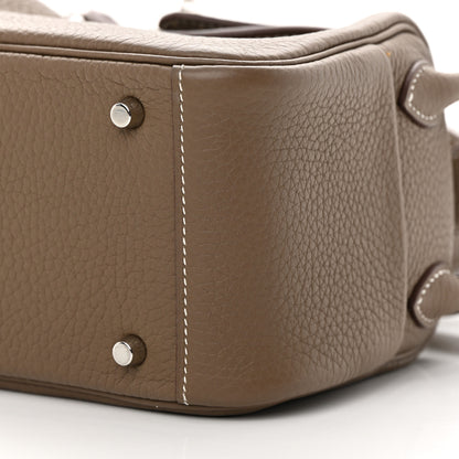 Hermes Taurillon Clemence Mini Lindy 20 Etoupe 10 of 10
