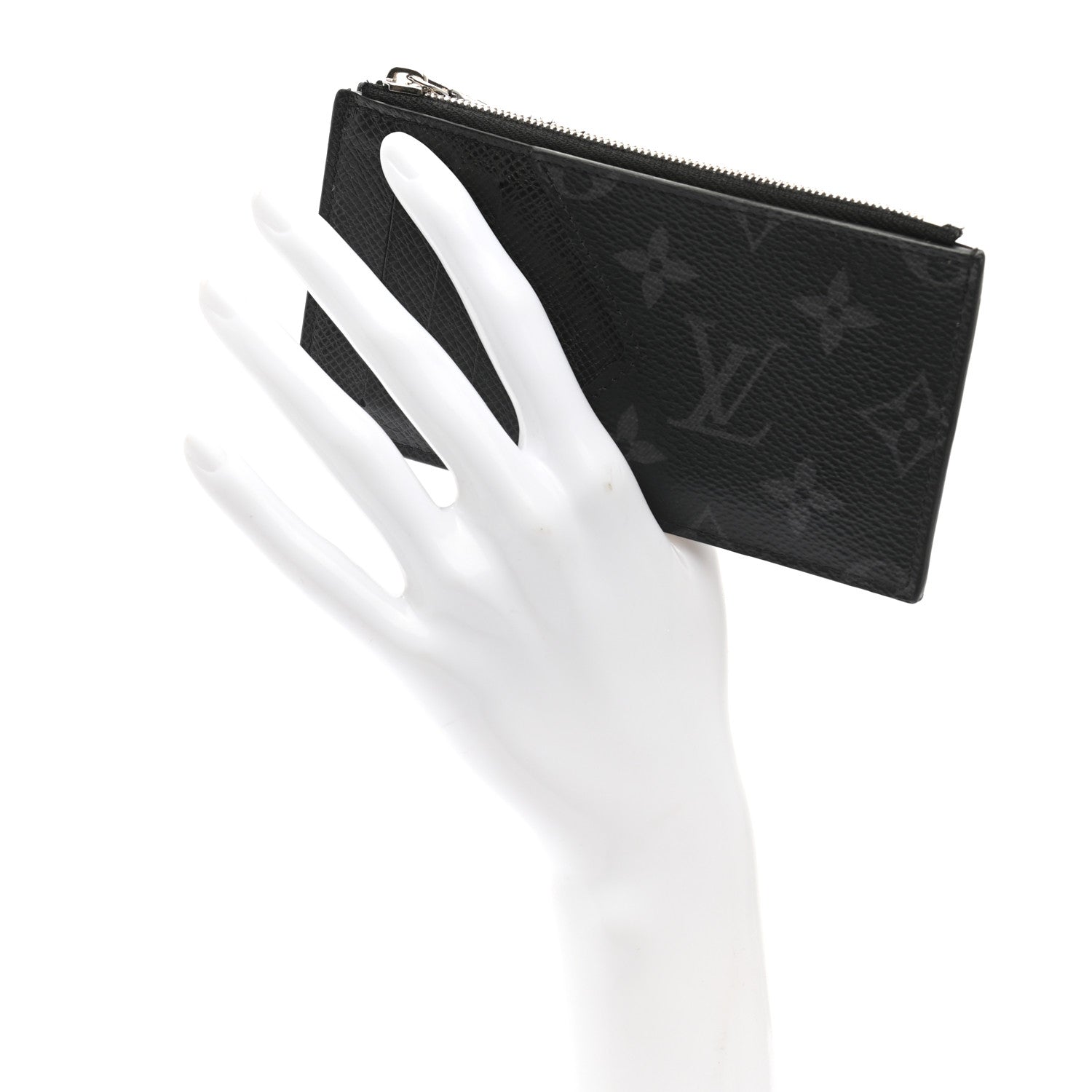 Louis Vuitton Monogram Eclipse Taiga Coin Card Holder 2 of 7