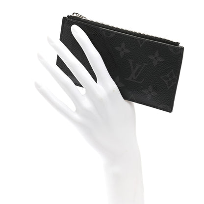 Louis Vuitton Monogram Eclipse Taiga Coin Card Holder 2 of 7