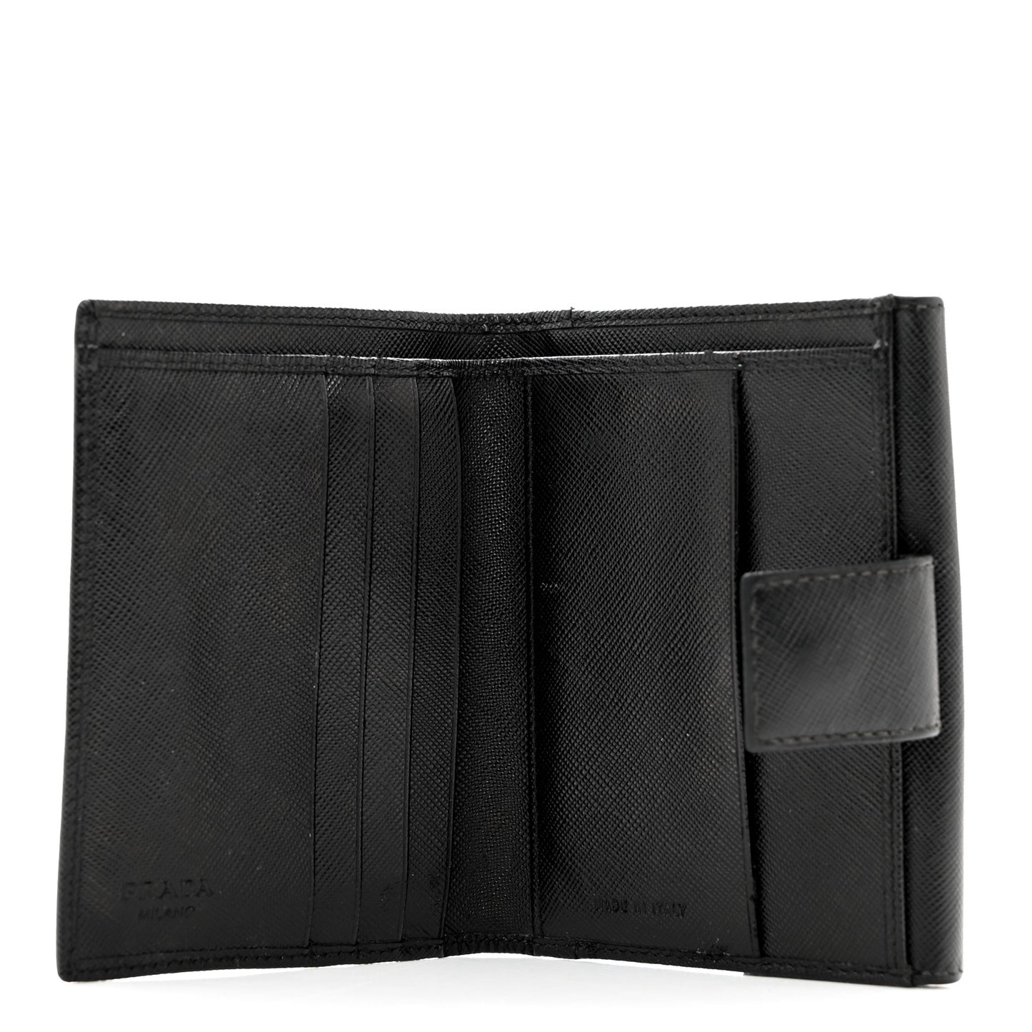 Saffiano Tri-Fold Compact Wallet Black