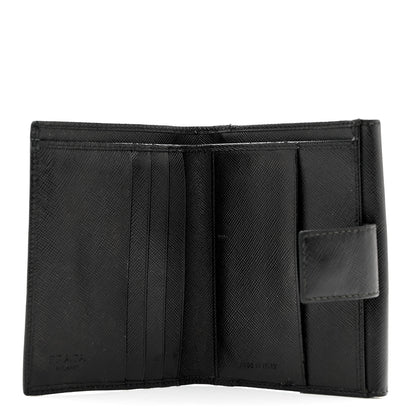 Prada Saffiano Tri-Fold Compact Wallet Black 5 of 8