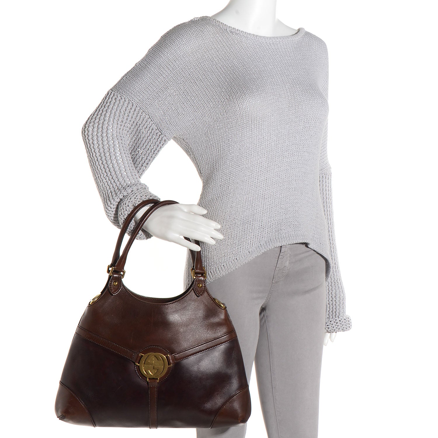 Gucci Leather Reins Hobo Brown 4 of 7
