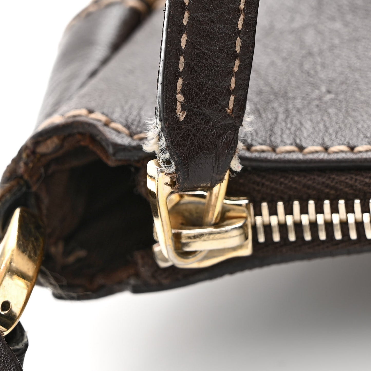 Monogram Large D Gold Hobo Dark Brown