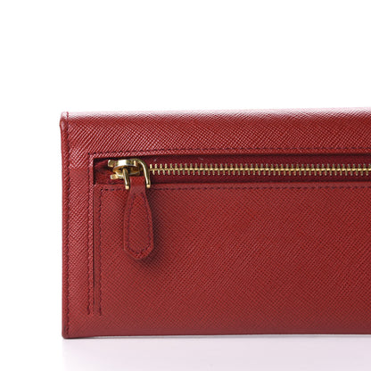 Prada Saffiano Multicolor Continental Flap Wallet Fuoco Bruyere 12 of 14