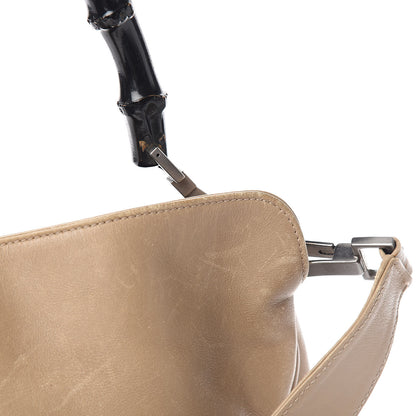 Gucci Calfskin Bamboo Top Handle Hobo Beige 14 of 16