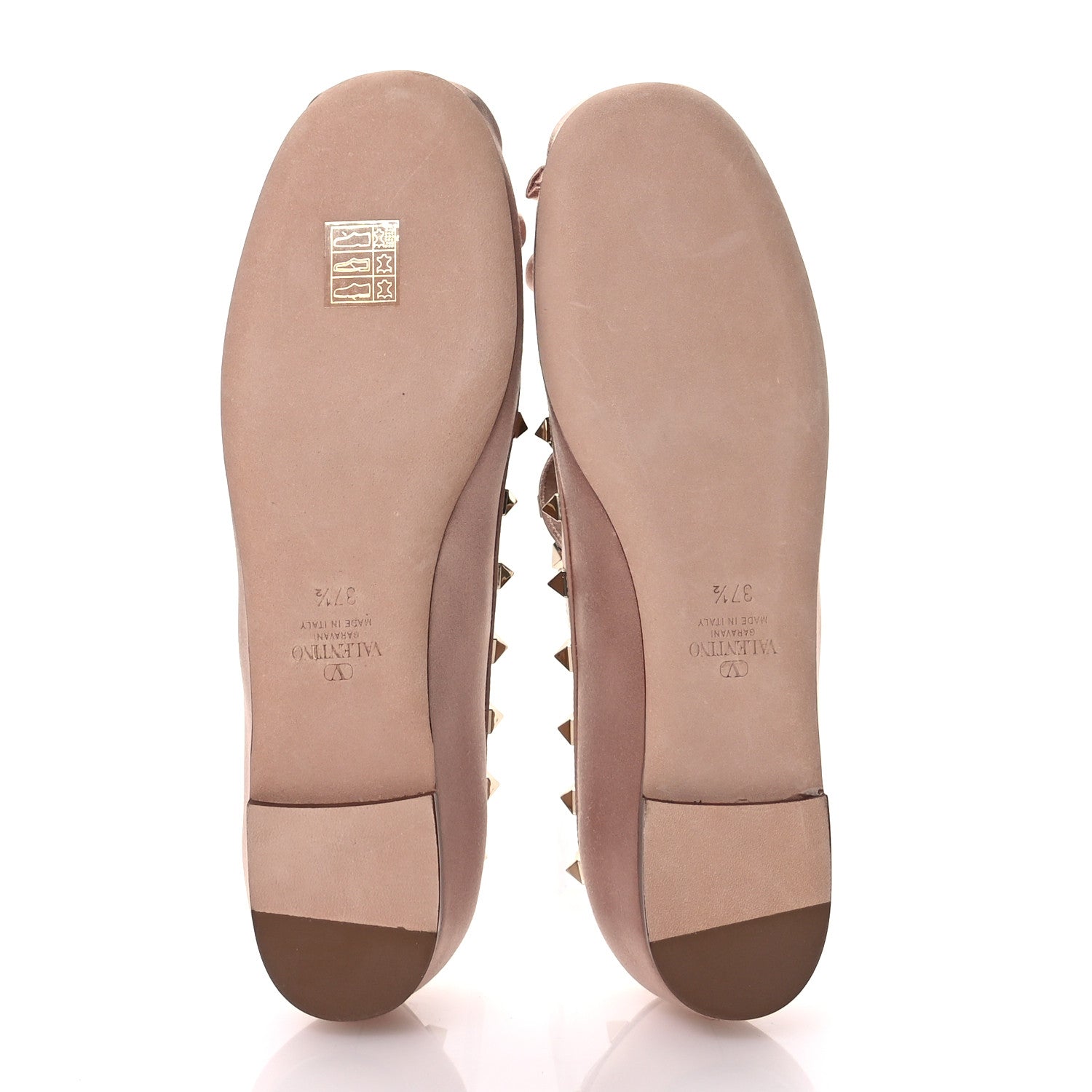 Valentino Garavani Satin Nappa Rockstud Multi Strap Ballerina Flats 37.5 Rose Cannelle 6 of 8