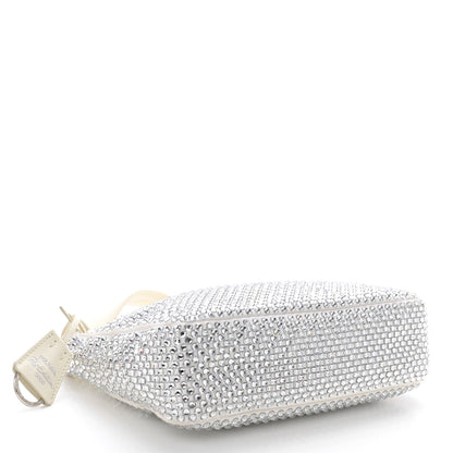 Prada Satin Crystal Mini Re-Edition 2000 Bag White 4 of 12