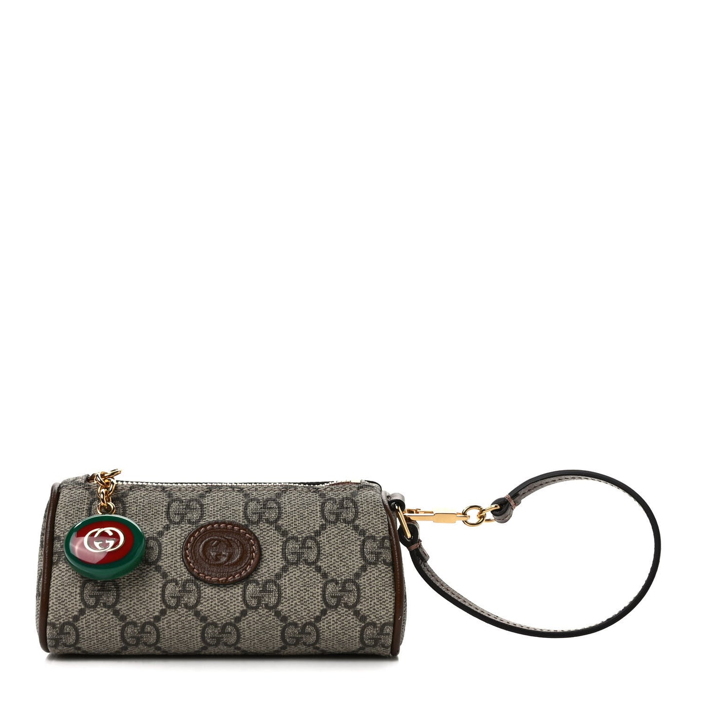 GG Supreme Monogram Azalea Calfskin Mini Retro Interlocking G Charm Bag Beige Ebony Brown Sugar