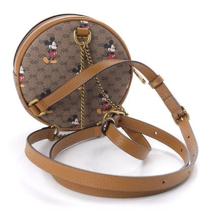 Gucci X DISNEY Mini Vintage GG Supreme Monogram Mickey Mouse Round Backpack Beige Vintage Sun Oil 2 of 10