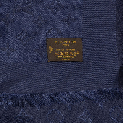 Louis Vuitton Wool Silk Monogram Shawl Blue Nuit 5 of 5