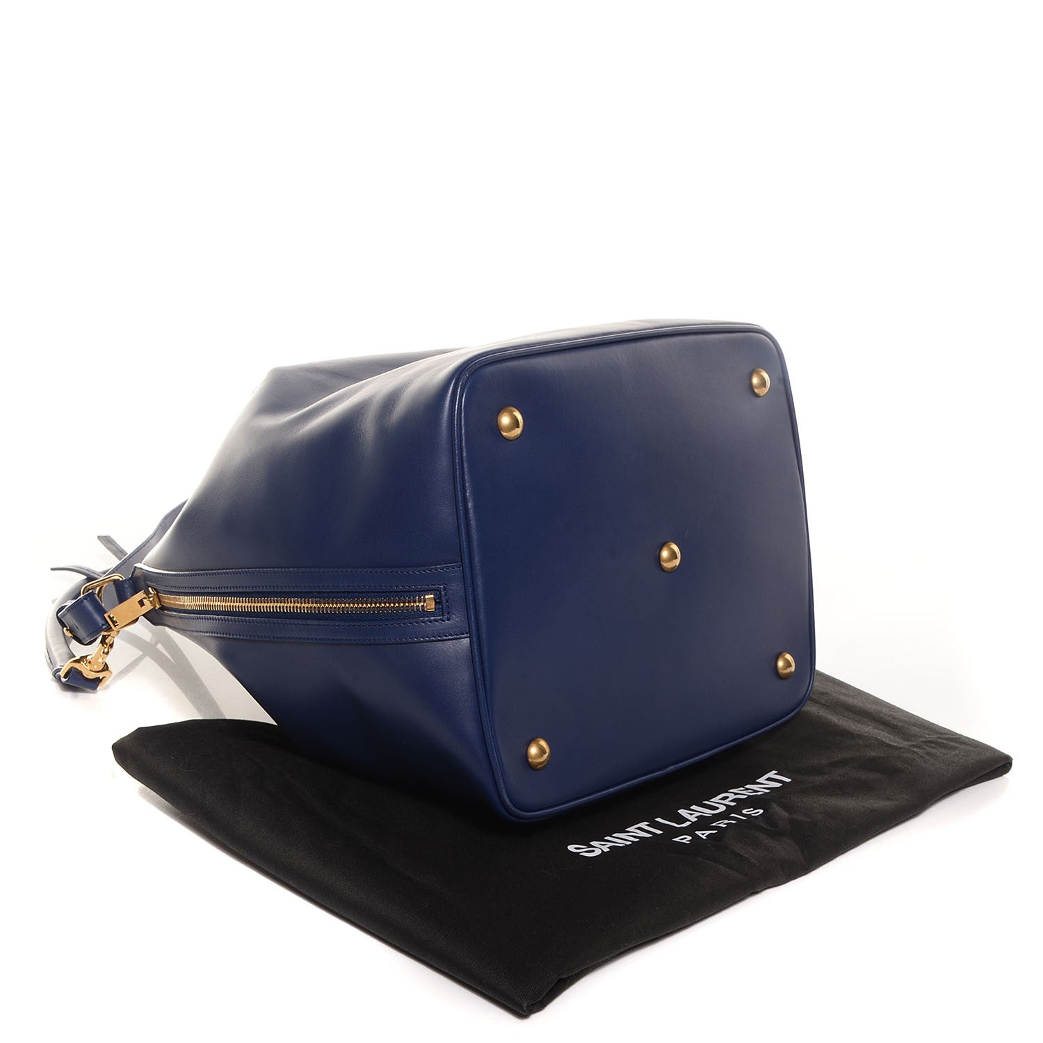 Saint Laurent Calfskin Large Emmanuelle Bucket Bag New Marine 4 of 7