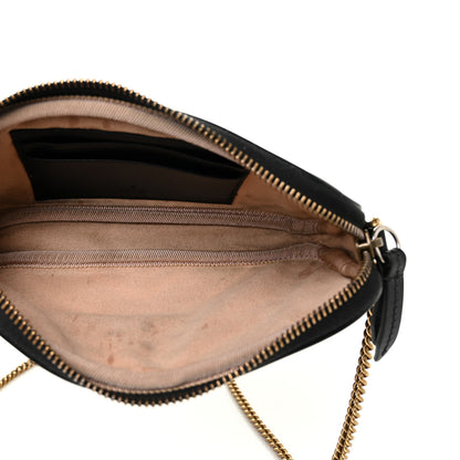Gucci Calfskin Matelasse Mini GG Marmont Chain Crossbody Bag Black 5 of 8